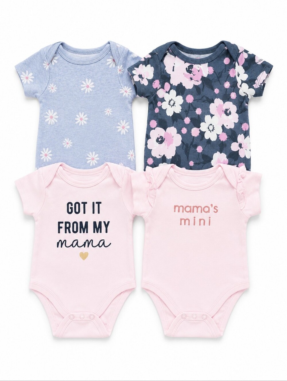 4 Piece Baby Girl Short Sleeve Onesie Brands Vary Size Newborn